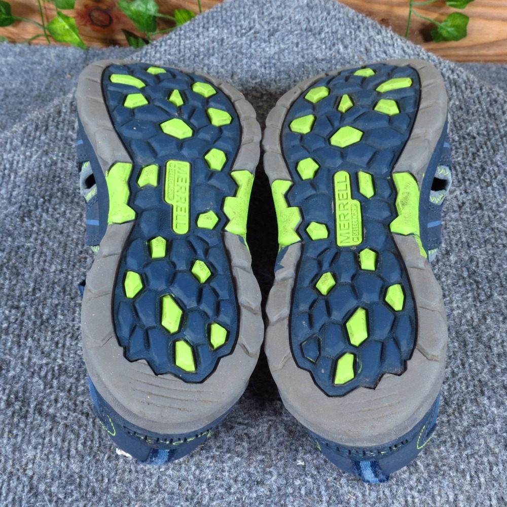 Merrell Hydro Hiker Kids Sport Sandals Sz 4M Outdoor Hiking Blue Textile Leather - Picture 6 of 7